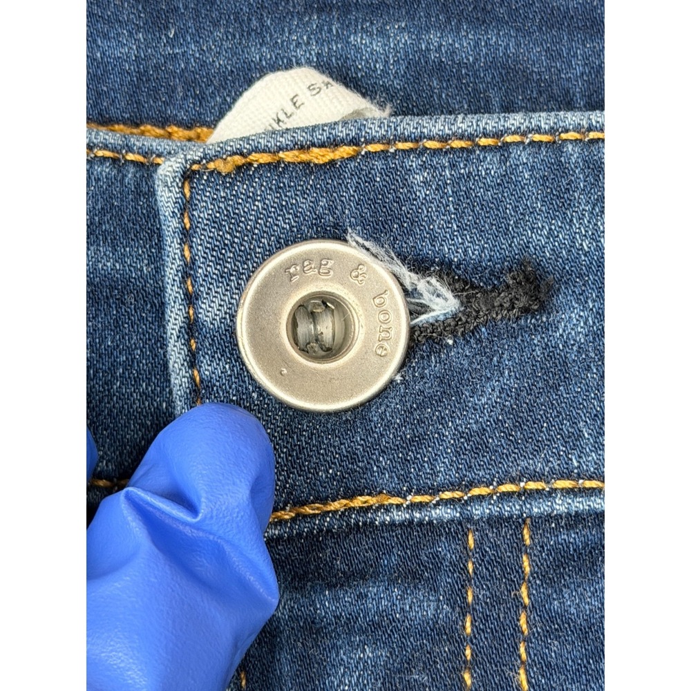Rag and Bone Stevie Womens Skinny Jeans Size 26 Blue Mid Rise Made in USA - Picture 6 of 16